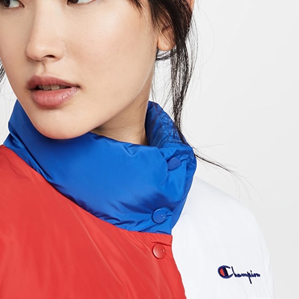 CHAMPION REVERSE WEAVE COLOR BLOCK PUFFER JACKET - Picture 3 of 5